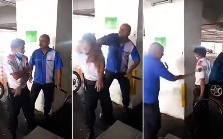 malaysia security guard was brutally bitten by indian origin Malaysian