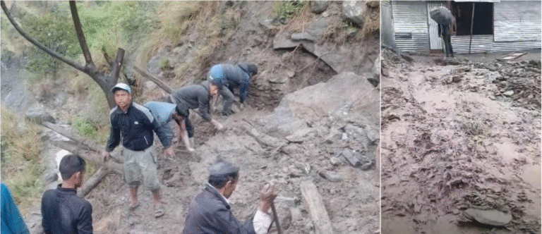 हुम्लामा बाढी र पहिरो: पसल–घरमा क्षति , भेडीगोठका २६ बाख्रा पुरिए