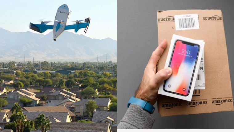 अमेजनले अब ड्रोनबाटै एक घण्टाभित्र ग्राहकको घरमा आईफोन डेलिभरी गरिदिने !
