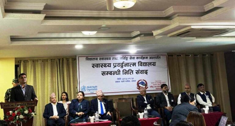 सबै विद्यालयमा नर्सको दरबन्दी दिन अहिले नै सम्भव छैन: स्वास्थ्यमन्त्री पौडेल