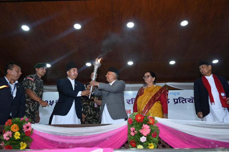खेलाडी उत्पादनको प्रमुख र प्रारम्भिक जग भनेकै गाउँ र विद्यालय हुन् : राष्ट्रपति पौडेल