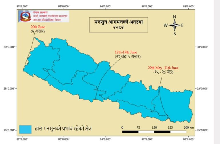 २३ दिनमा देशभरि फैलियो मनसुन
