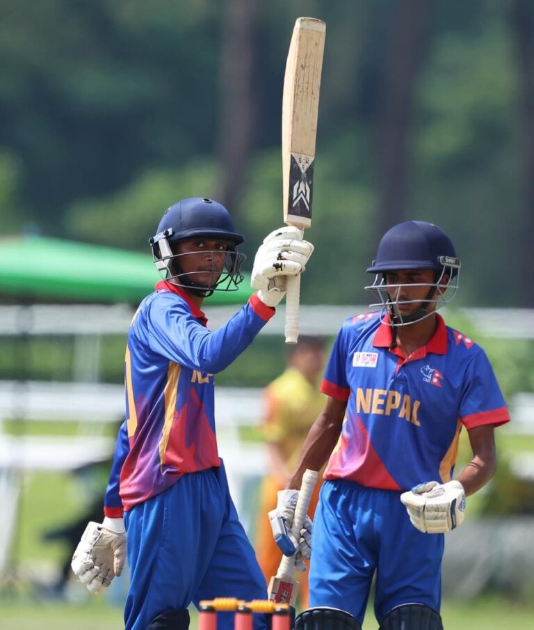 भुटानलाई नेपालले दियो ३५९ रनको लक्ष्य, रौनक श्रीवस्तवको विस्फोटक ब्याटिङ